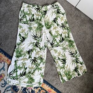 J. Jill Green Leaf Print Pants